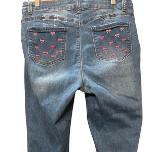 Upcycled Embellished Handmade Embroidered Jean Capris